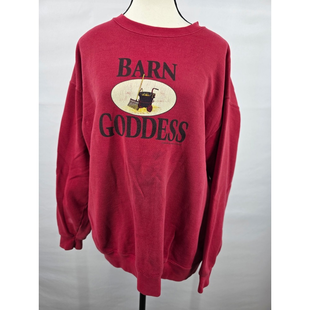 Vintage Lee Barn Goddess Sweatshirt Maroon 1999 Stirrups Clothing Co Large